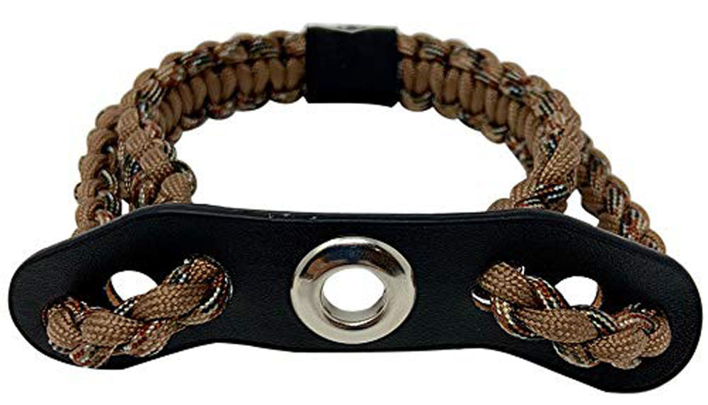 Ten Point Gear Bow Archery Wrist Sling 550 Paracord - Survival Hunting Shooting - Durable Leather with Metal Grommet (Dead Woods Camo)