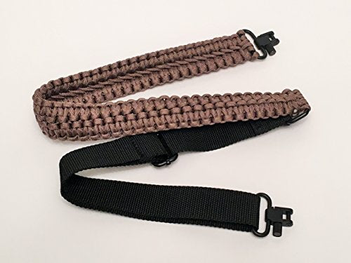 Ten Point Gear Extra Wide Gun Sling Paracord 550 Adjustable w/Swivels (Coyote Brown)
