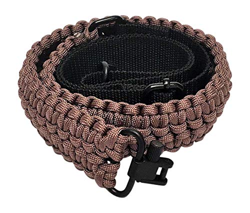 Ten Point Gear Extra Wide Gun Sling Paracord 550 Adjustable w/Swivels (Coyote Brown)