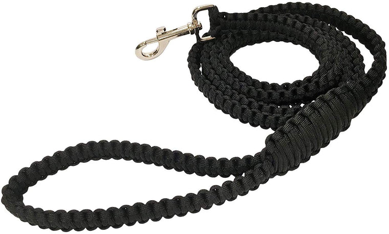 Ten Point Gear 6 Feet Long Nylon Durable & Comfortable Paracord Dog Leash with Strong Metal Clasp (Lab Black)
