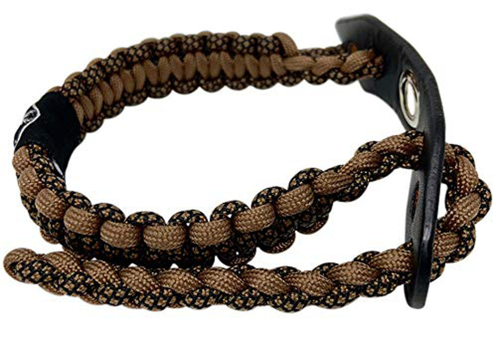 Ten Point Gear Bow Archery Wrist Sling 550 Paracord - Survival Hunting Shooting - Durable Leather with Metal Grommet (Timber Terror Camo)
