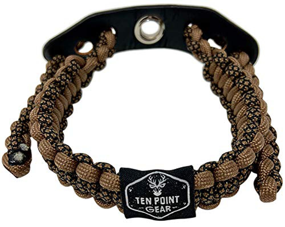 Ten Point Gear Bow Archery Wrist Sling 550 Paracord - Survival Hunting Shooting - Durable Leather with Metal Grommet (Timber Terror Camo)