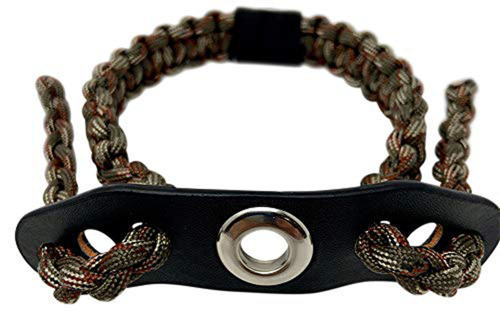 Ten Point Gear Bow Archery Wrist Sling 550 Paracord - Survival Hunting Shooting - Durable Leather with Metal Grommet (Big Woods Camo)