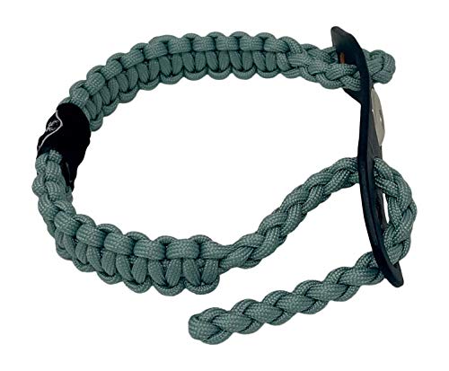 Ten Point Gear Bow Archery Wrist Sling 550 Paracord - Survival Hunting Shooting - Durable Leather with Metal Grommet (Silver Blue Grey)