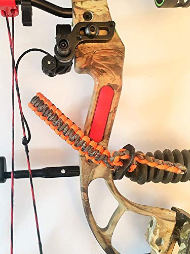 Ten Point Gear Bow Archery Wrist Sling 550 Paracord - Survival Hunting Shooting - Durable Leather with Metal Grommet (Blaze Camo)