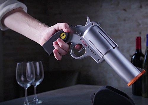 WineOvation Electric Gun Wine Opener (Silver)